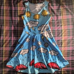 Weather themed sleeveless skater dress